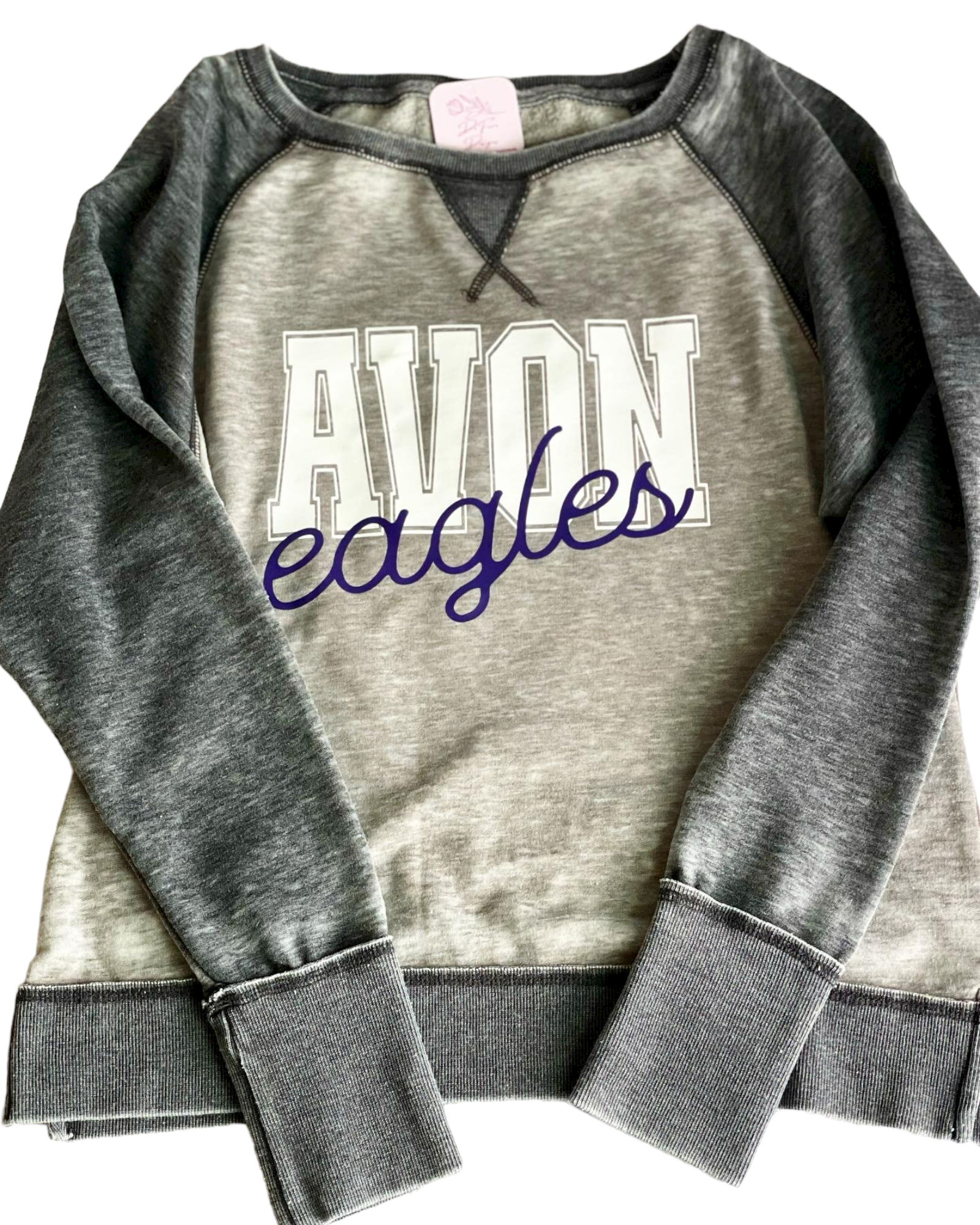 Ladies Vintage Crew Campus Block Avon Eagles – DeFiore Designs