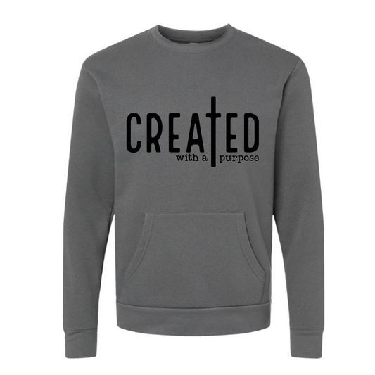Created With a Purpose Adult Crewneck w Pocket