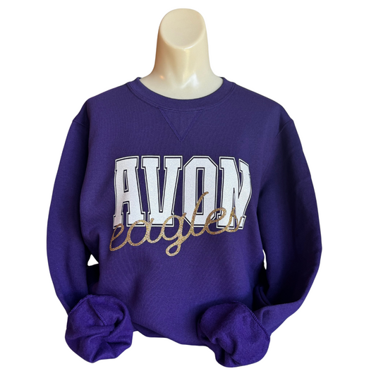 Avon Eagles Campus Block Crew Sweatshirt