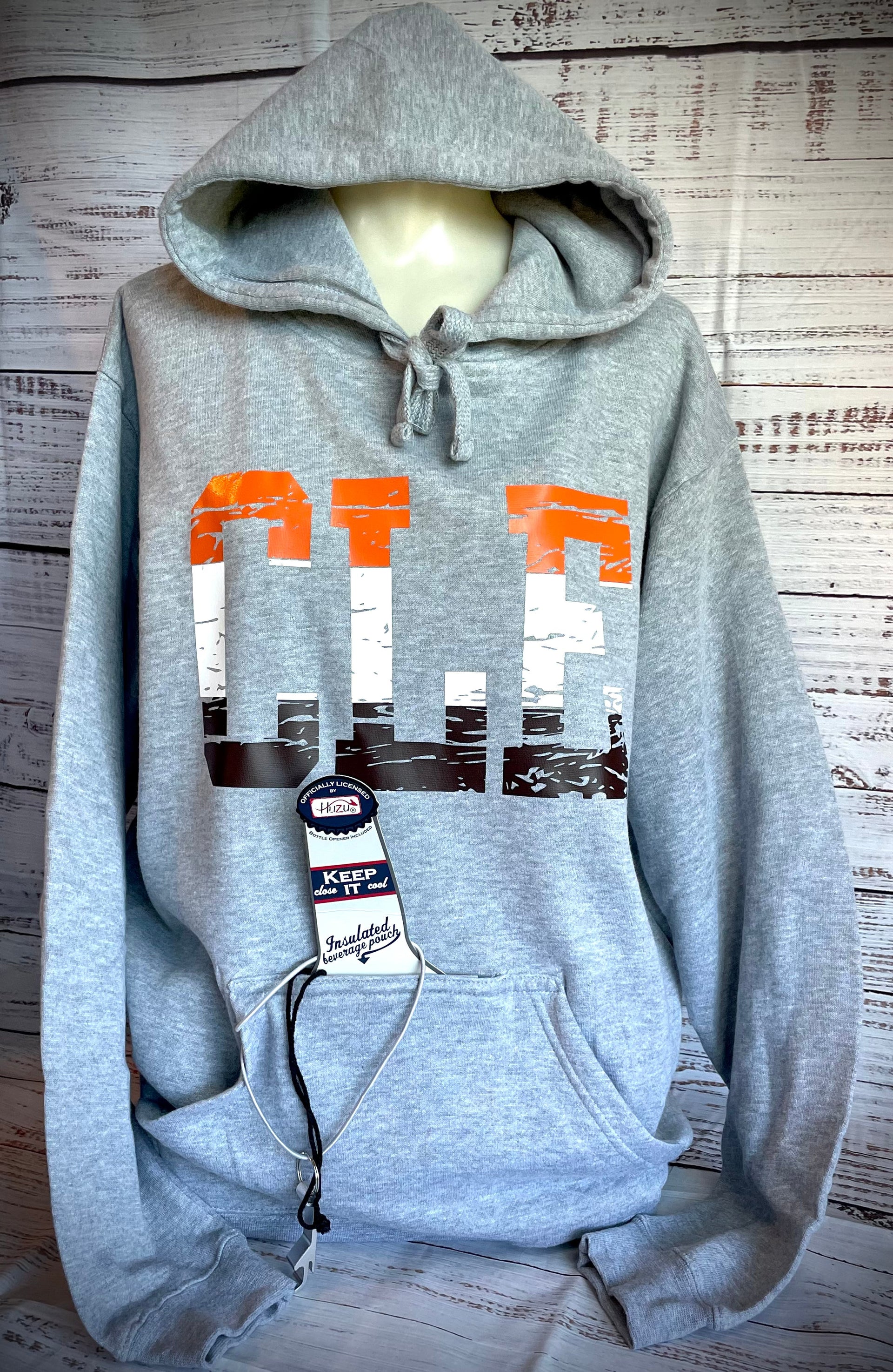 Beer pouch hoodie hot sale with bottle opener