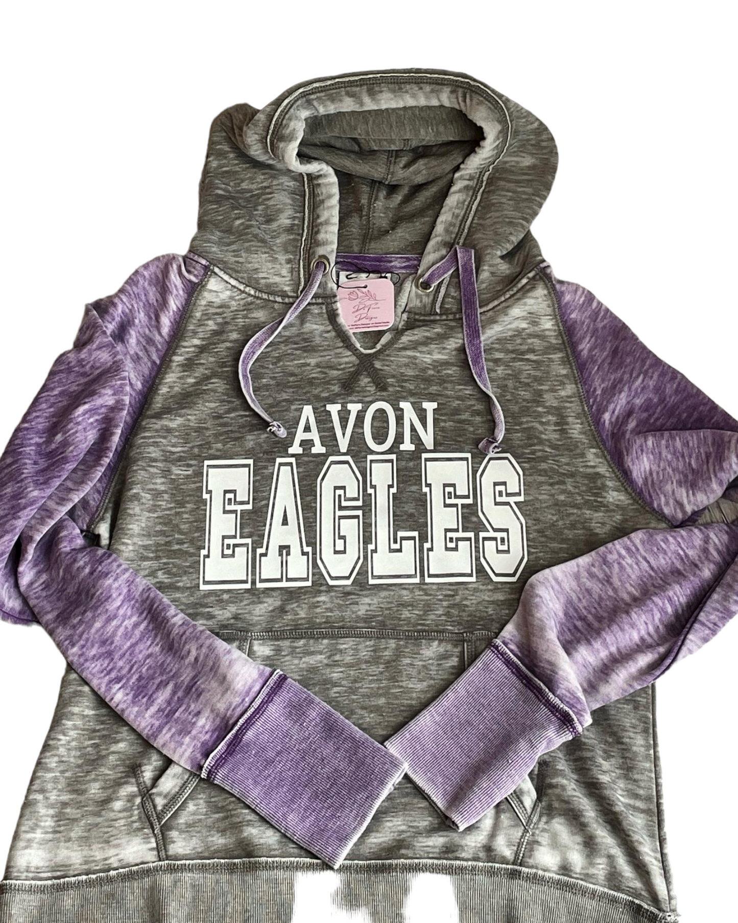 Ladies Purple & Grey Varsity Avon Eagles Hoodie