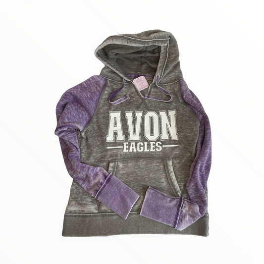 Ladies Purple & Grey Varsity Avon Eagles Hoodie