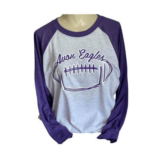 Adult Purple/Heather Tri-Blend Three-Quarter Sleeve Raglan 